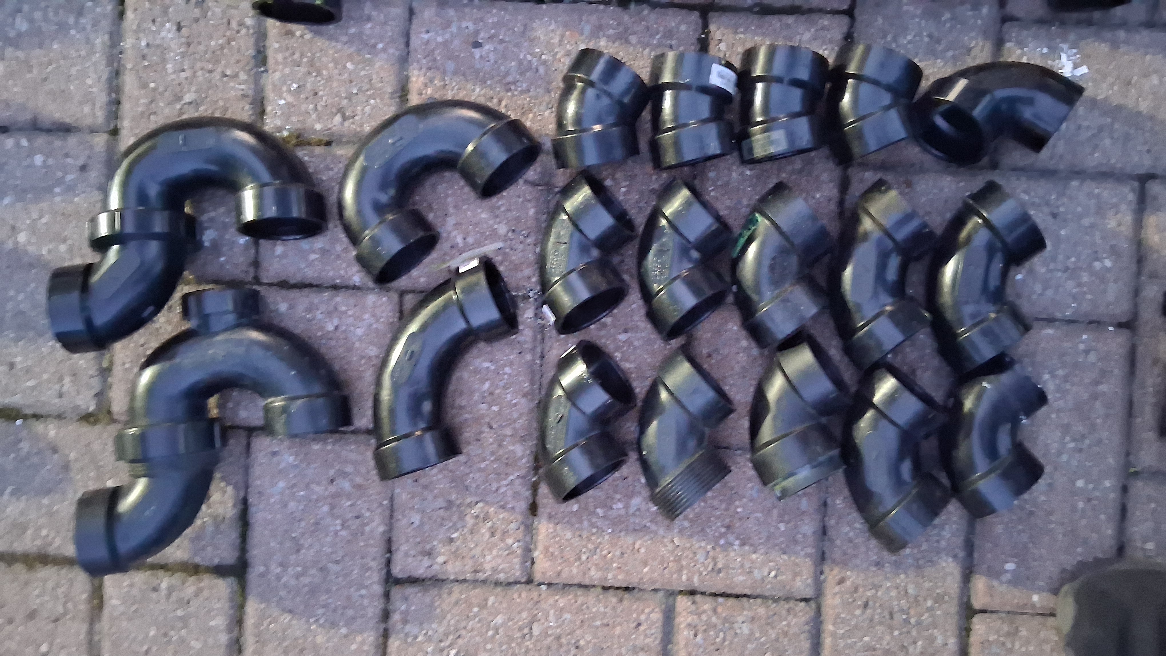 1-1/2 Inch ABS DWV Fittings & Transition Couplings, Bulk Lot ~100 Pieces, photo 2 of 6