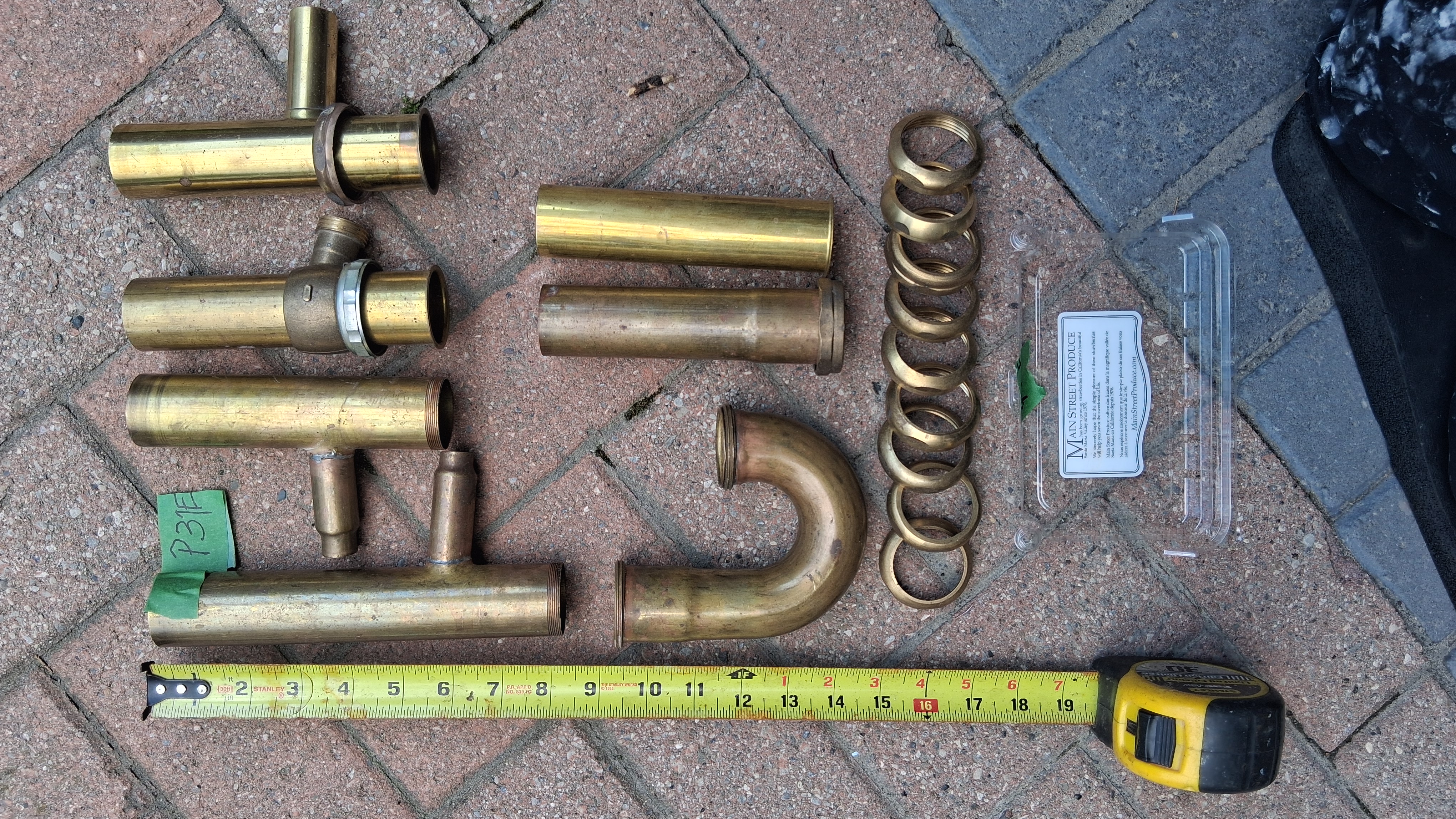 Drains & P-Trap, Brass, Heavy-Gauge, Vintage, Tubular , photo 1 of 2