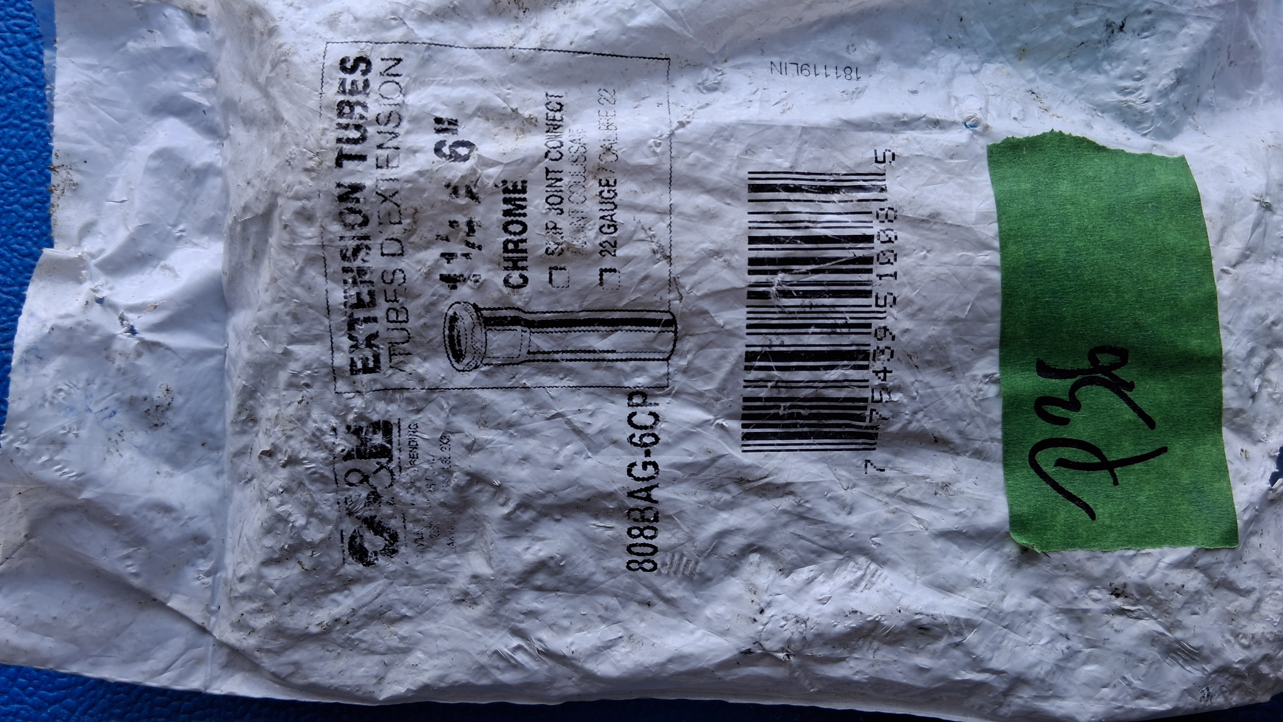 Extension Tube, Slip-Joint, Chrome, Tubular, photo 1 of 2